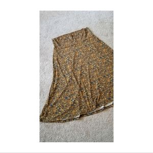 Lularoe Azure Flowy A-line Skirt in Classic Golden Floral Print Size Large